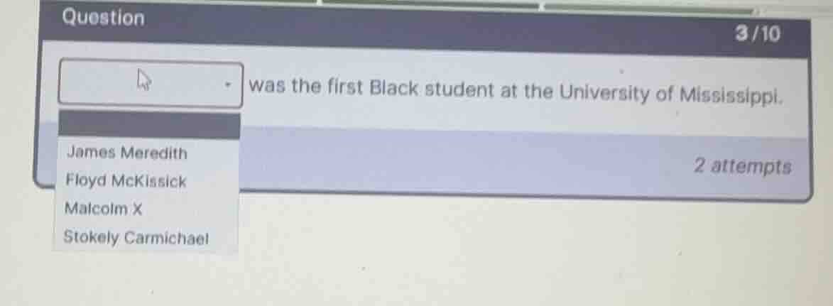 was the first black student at the university of mississippi. james mer…