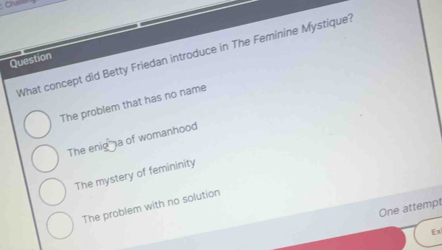 what concept did betty friedan introduce in the feminine mystique? - th…