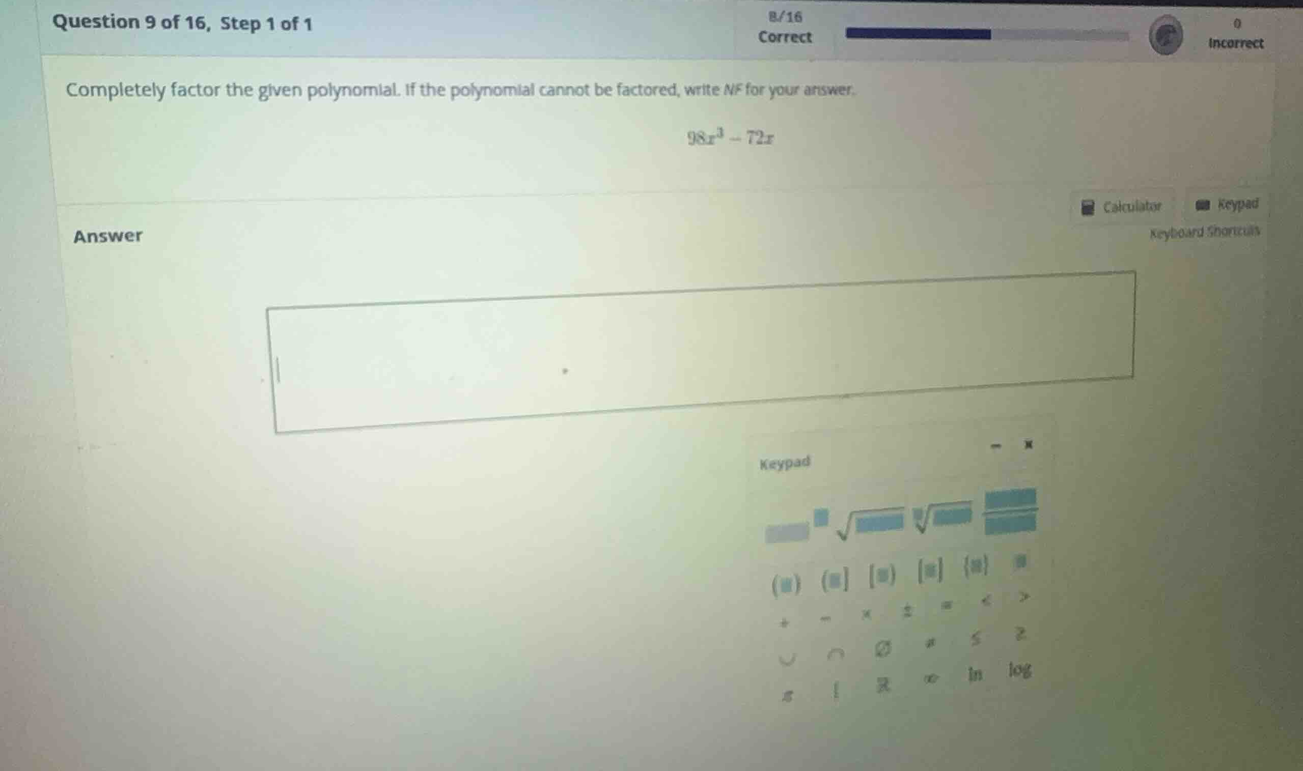 completely factor the given polynomial. if the polynomial cannot be fac…