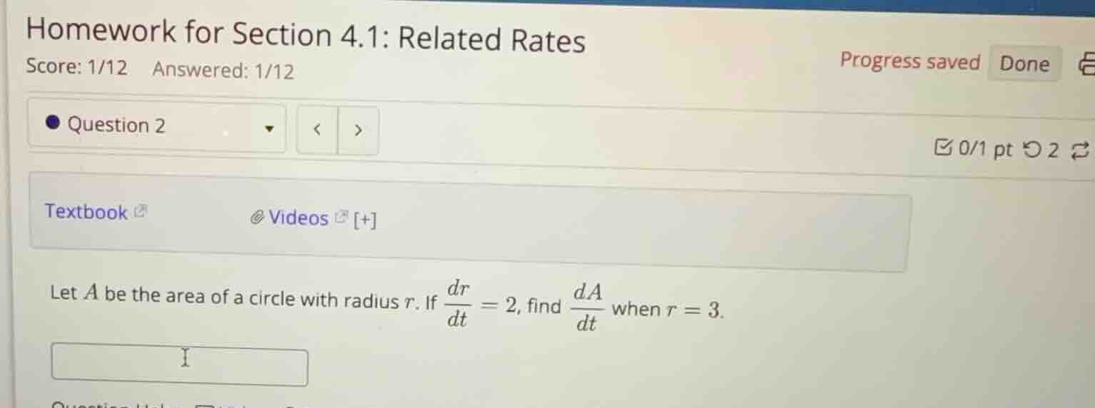 let \\(a\\) be the area of a circle with radius \\(r\\). if \\(\\frac{d…
