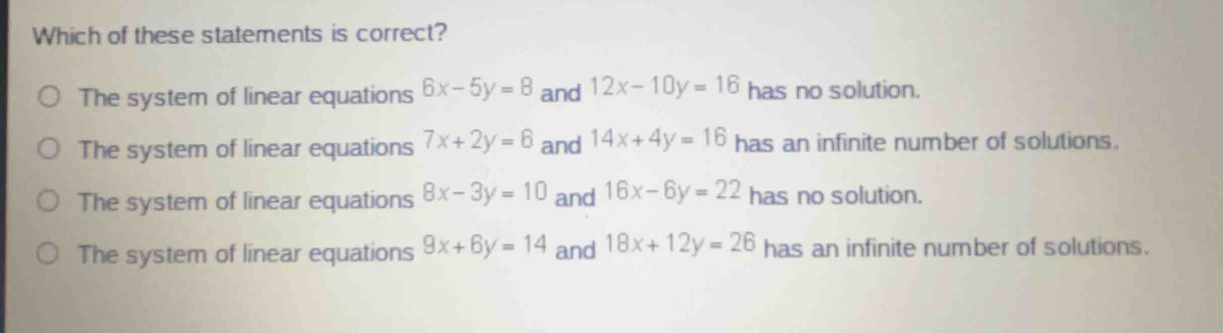 which of these statements is correct? - the system of linear equations …