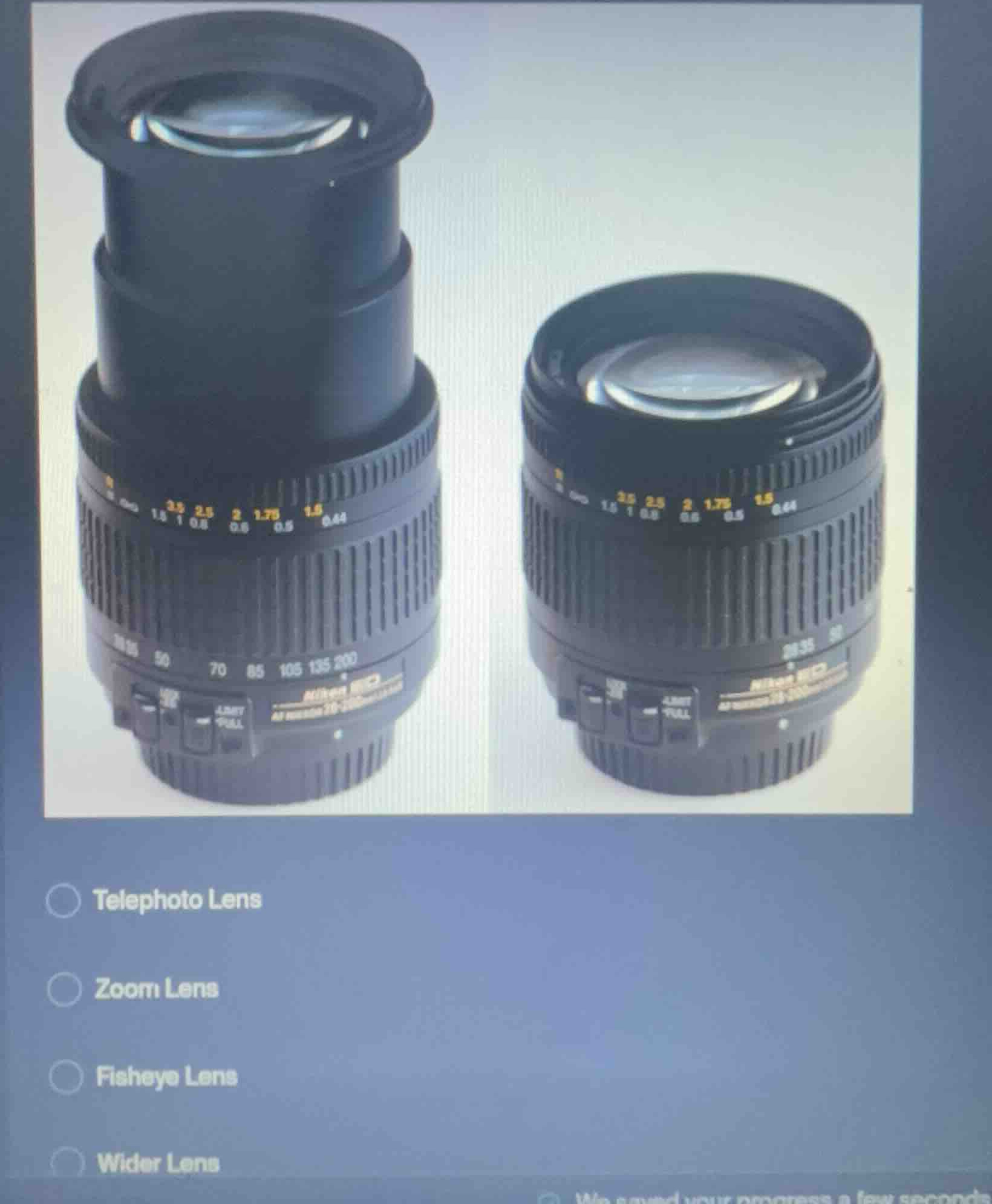 telephoto lens zoom lens fisheye lens wider lens