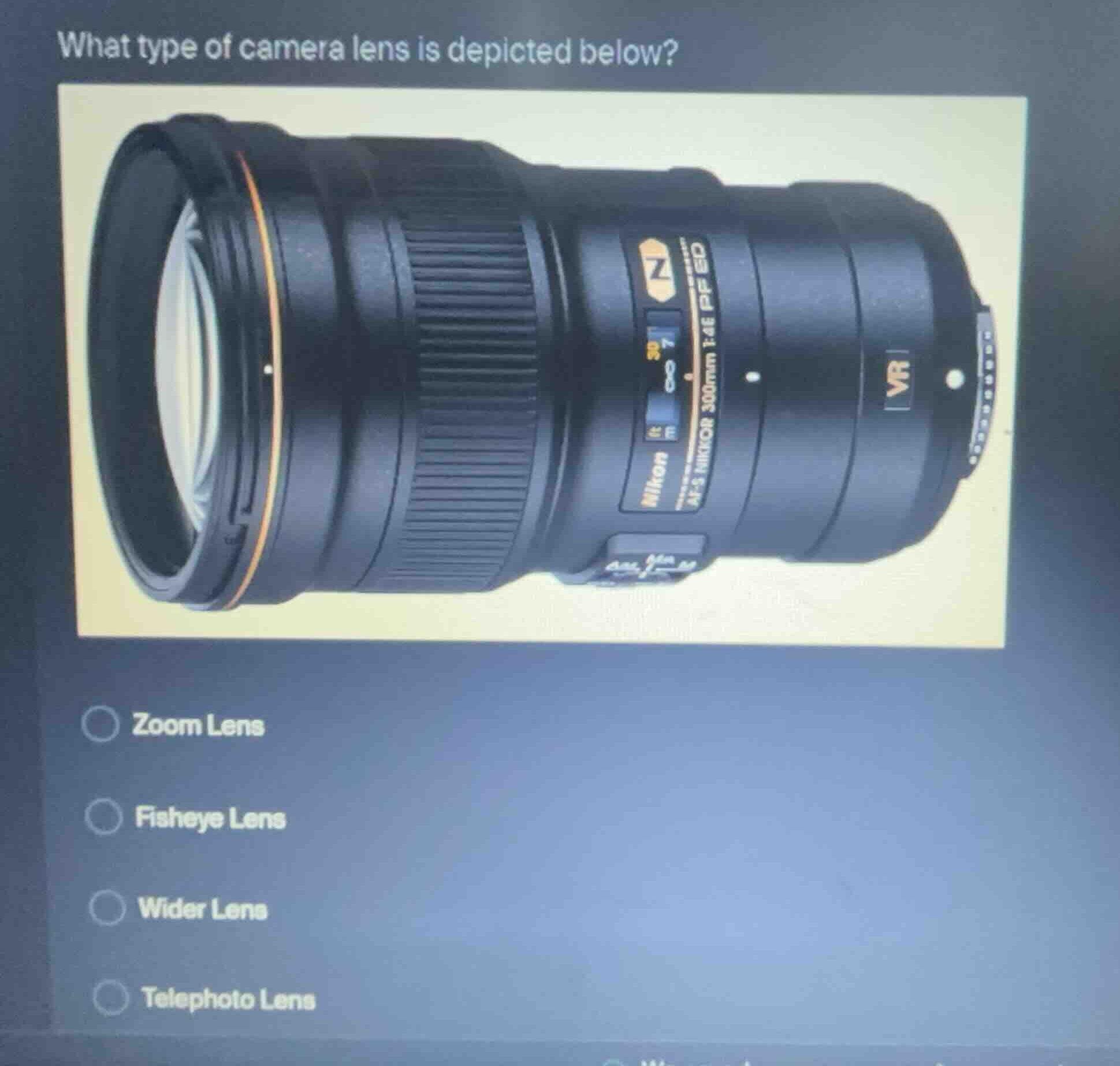 what type of camera lens is depicted below? zoom lens fisheye lens wide…