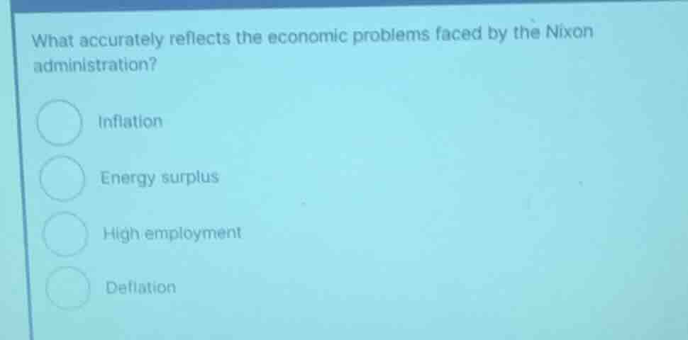 what accurately reflects the economic problems faced by the nixon admin…