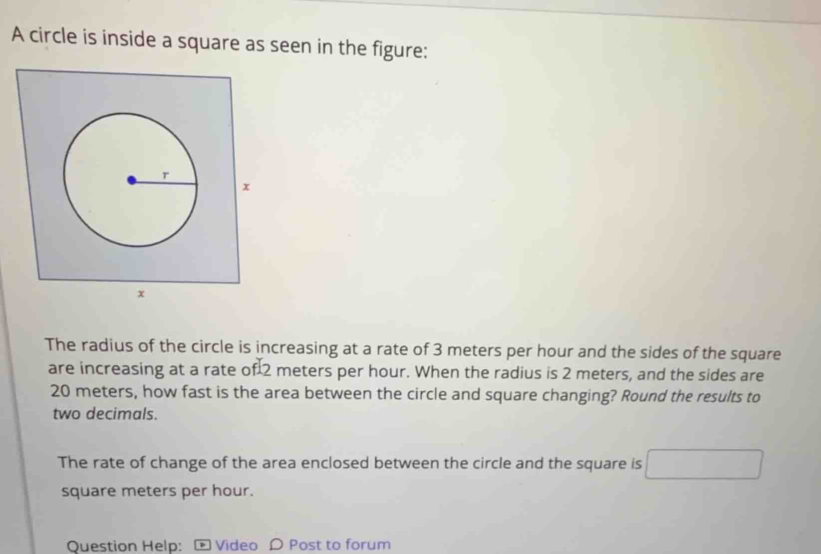 a circle is inside a square as seen in the figure: the radius of the ci…