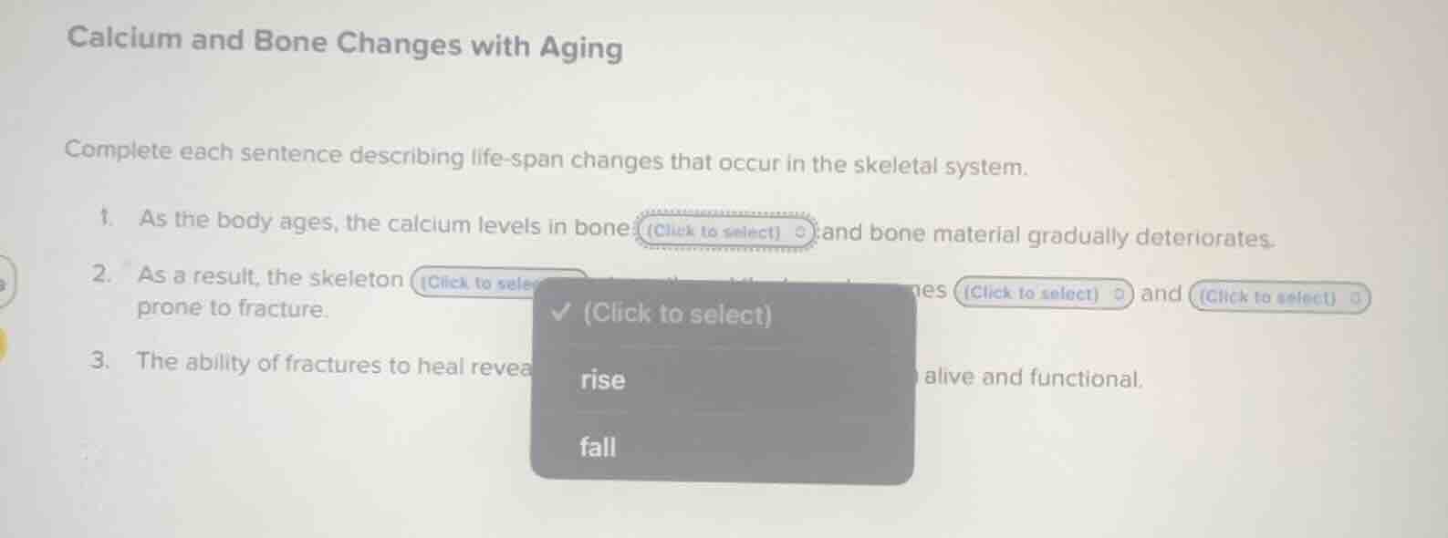 calcium and bone changes with aging complete each sentence describing l…