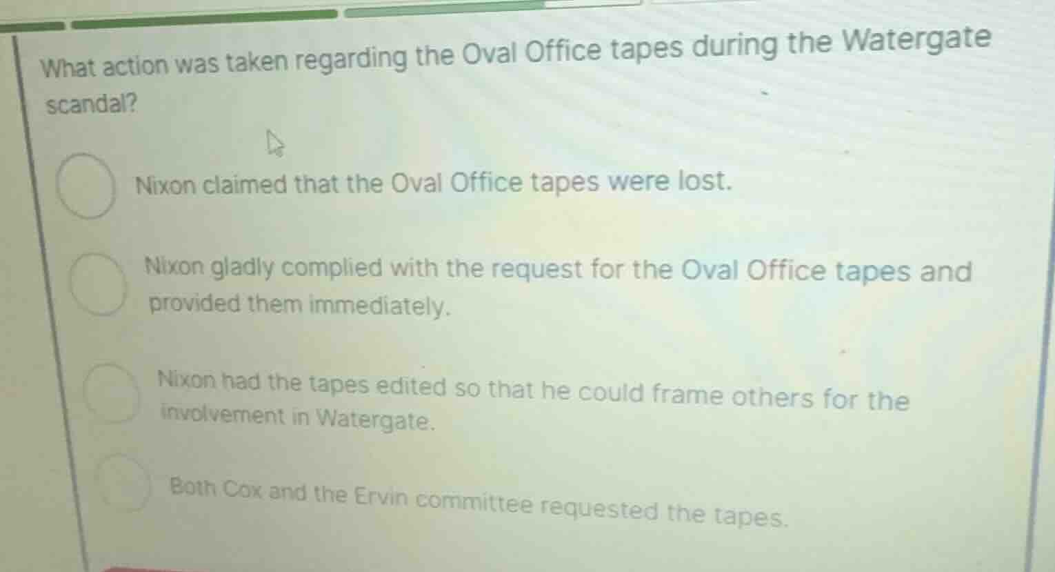 what action was taken regarding the oval office tapes during the waterg…