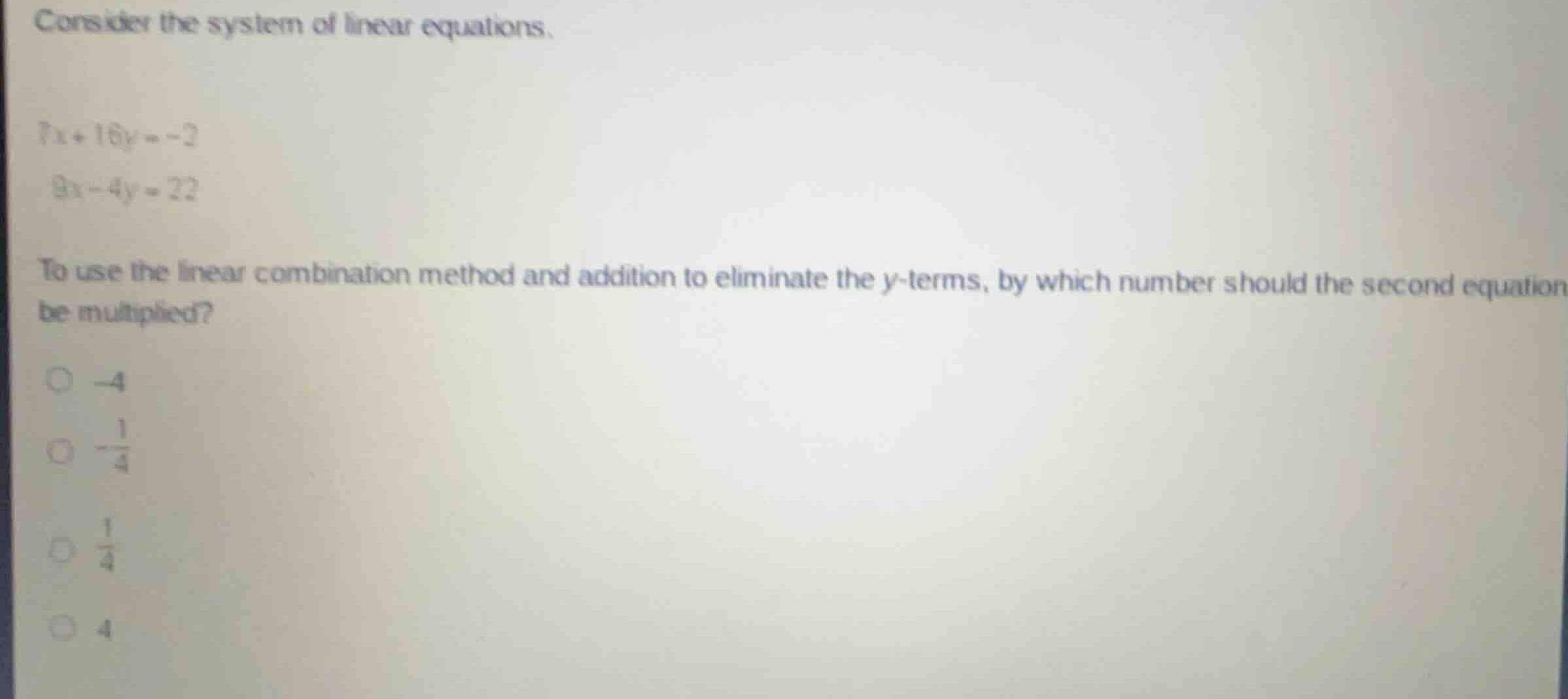 consider the system of linear equations. \\ \\begin{aligned} 7x + 16y &…