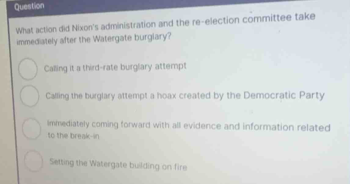 what action did nixons administration and the re-election committee tak…