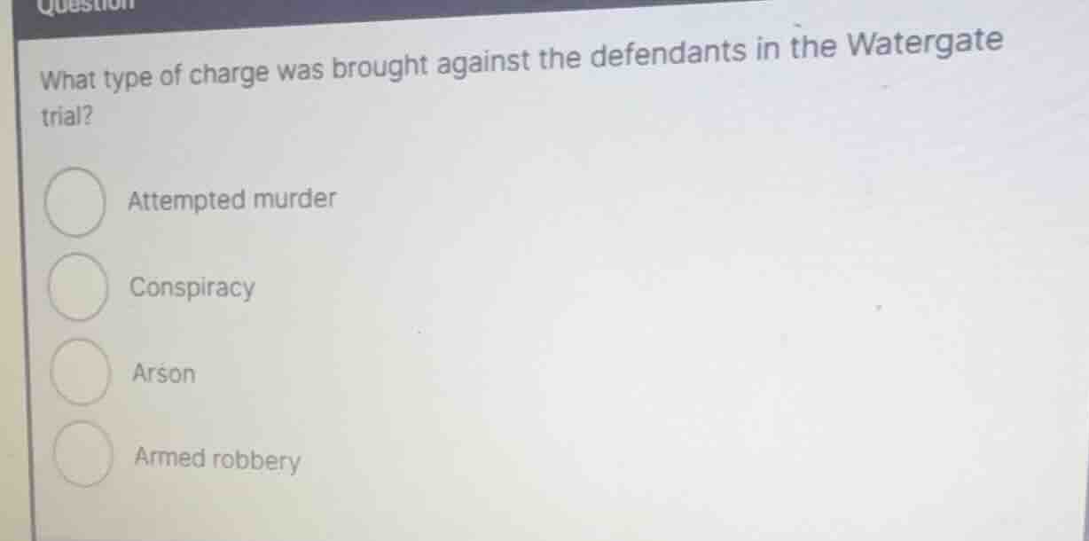 what type of charge was brought against the defendants in the watergate…