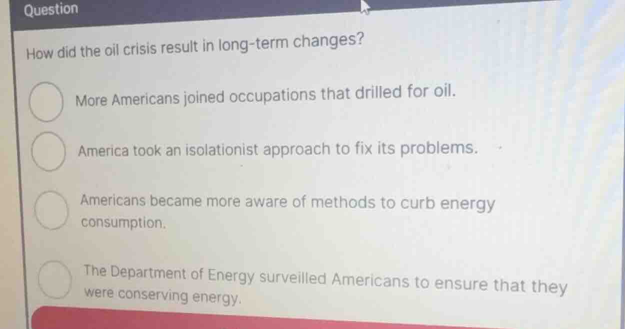how did the oil crisis result in long-term changes? more americans join…