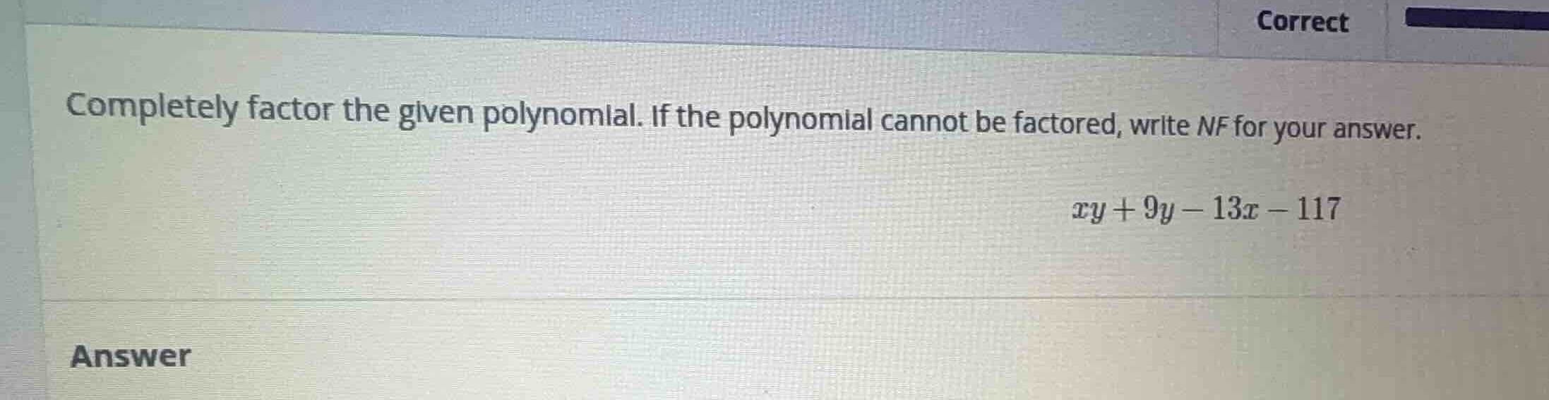 completely factor the given polynomial. if the polynomial cannot be fac…