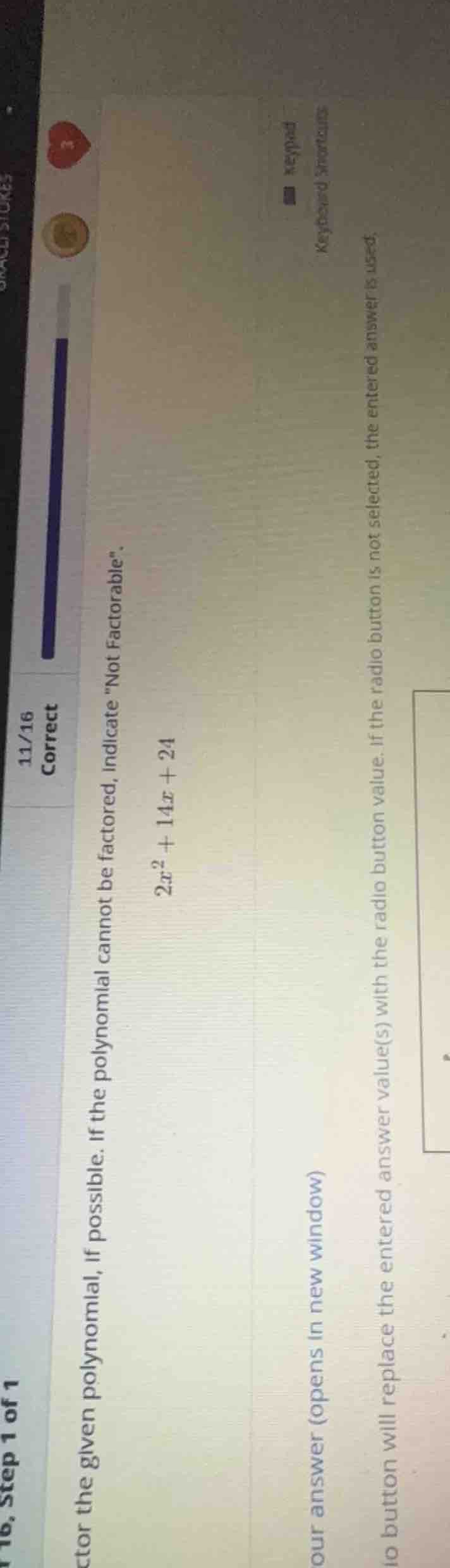 factor the given polynomial, if possible. if the polynomial cannot be f…