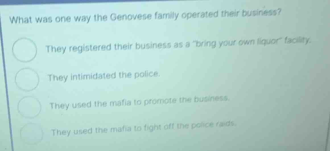 what was one way the genovese family operated their business? they regi…