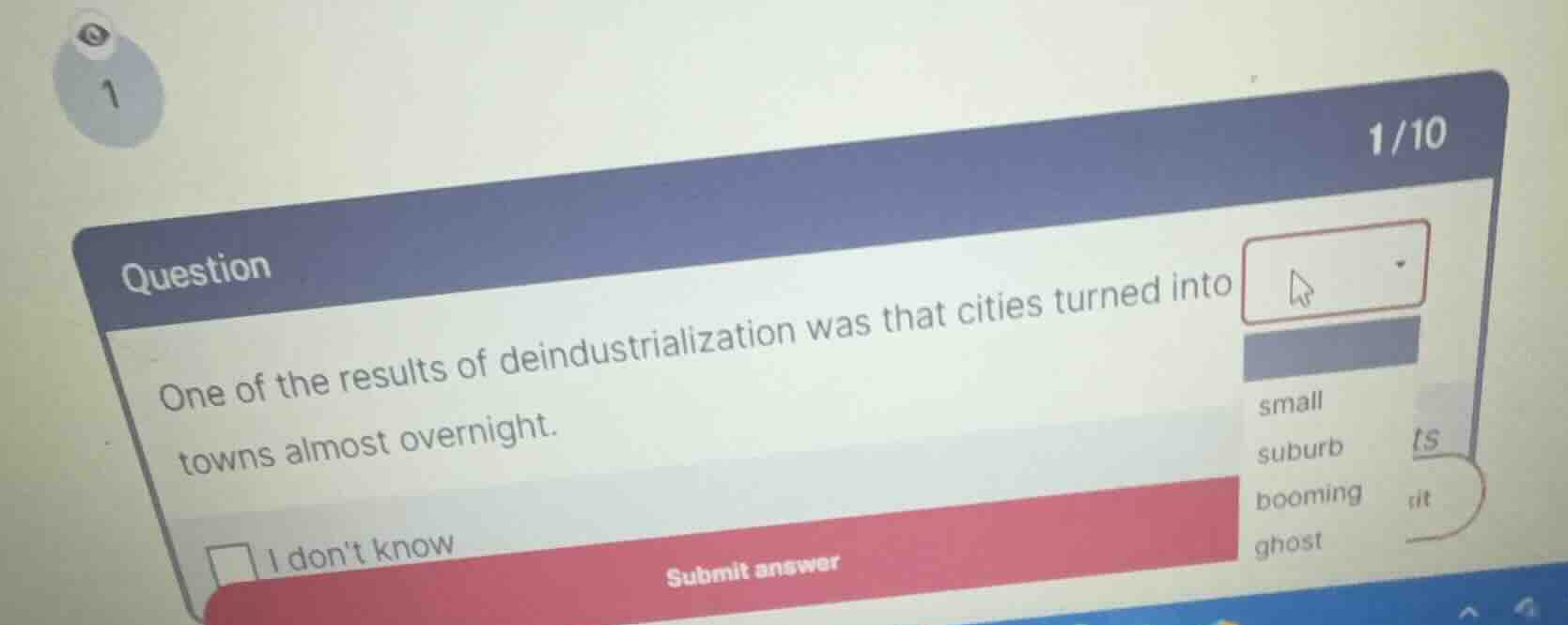 one of the results of deindustrialization was that cities turned into t…