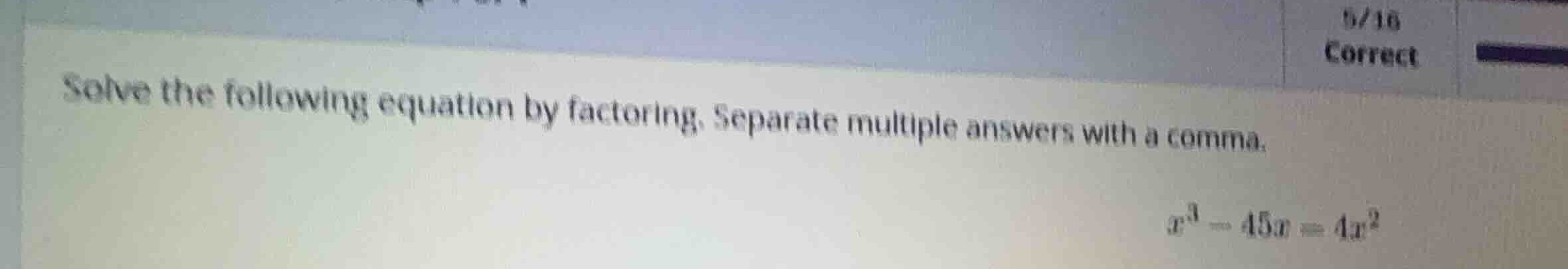 solve the following equation by factoring. separate multiple answers wi…