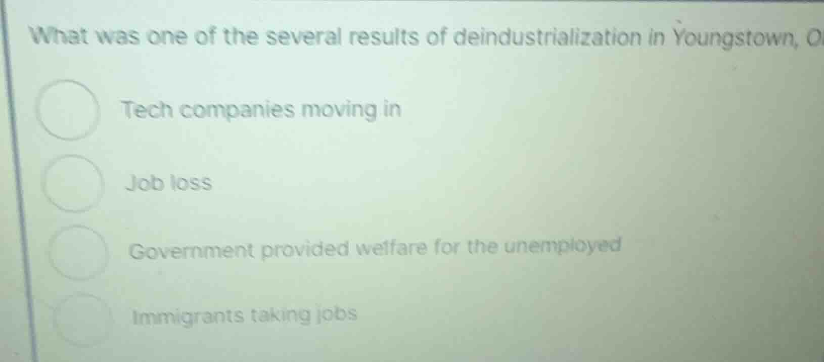 what was one of the several results of deindustrialization in youngstow…