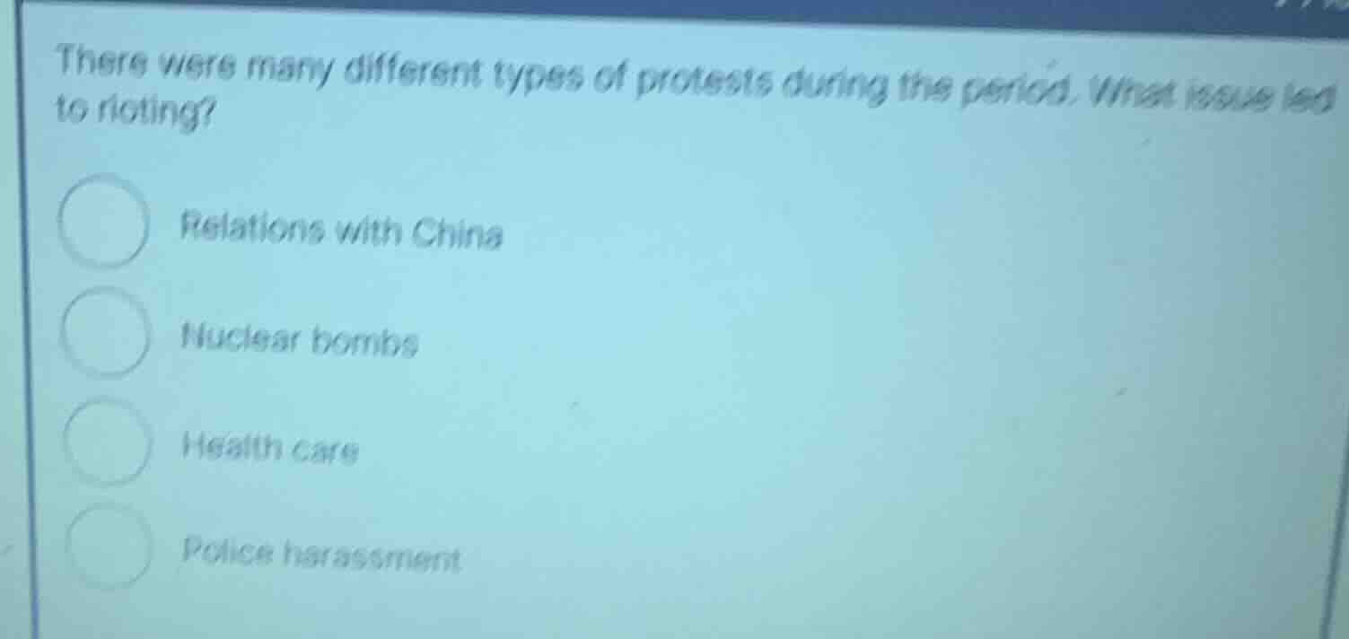 there were many different types of protests during the period. what iss…