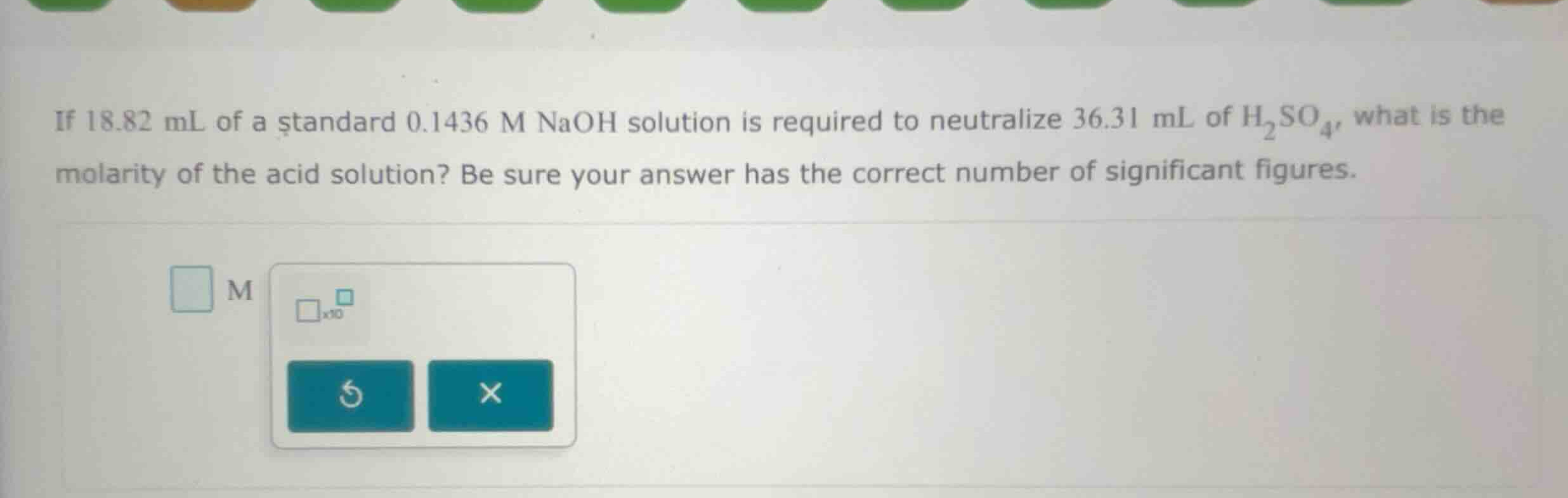 if 18.82 ml of a standard 0.1436 m naoh solution is required to neutral…