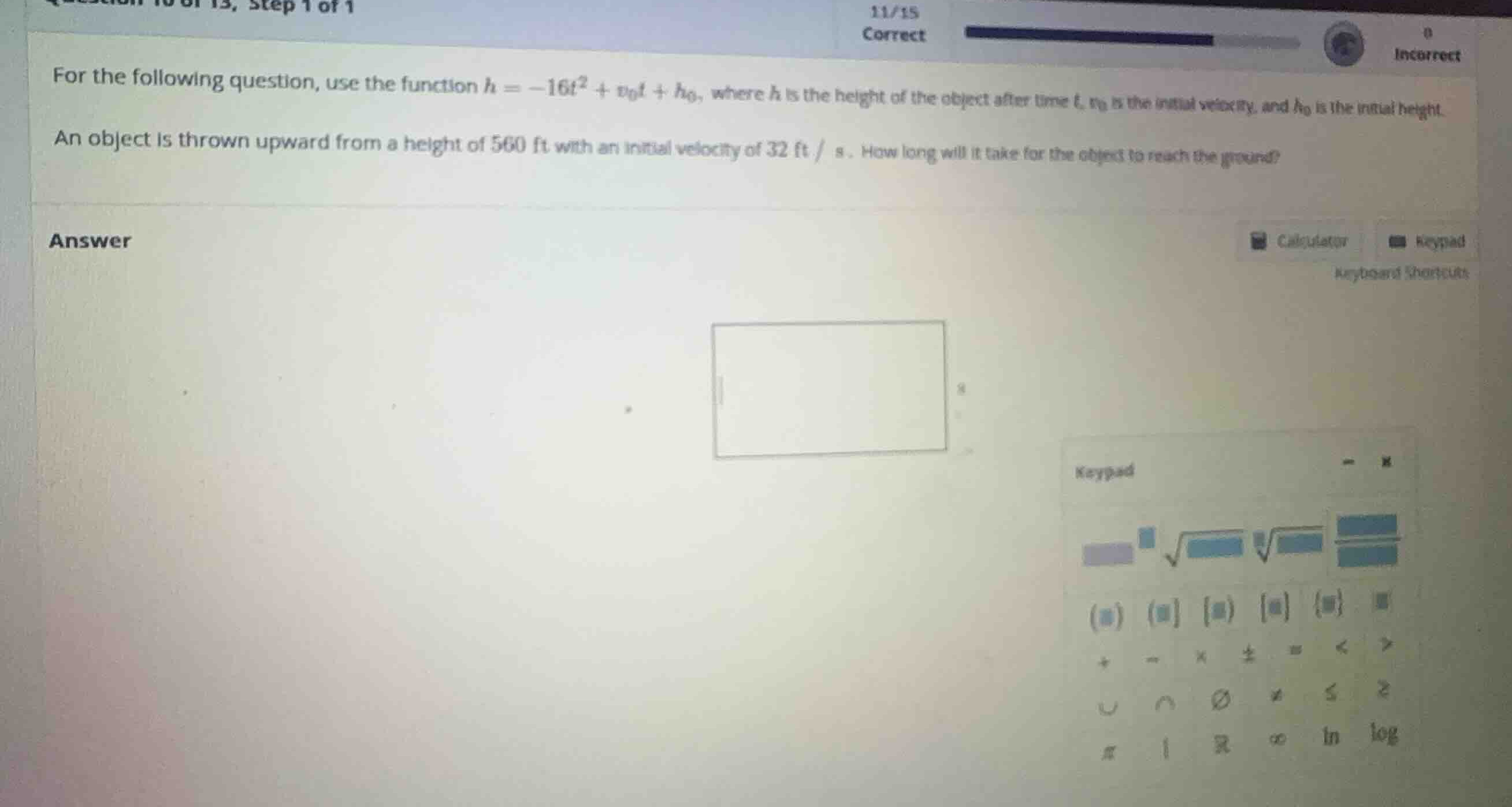 for the following question, use the function \\(h = -16t^2 + v_0t + h_0…