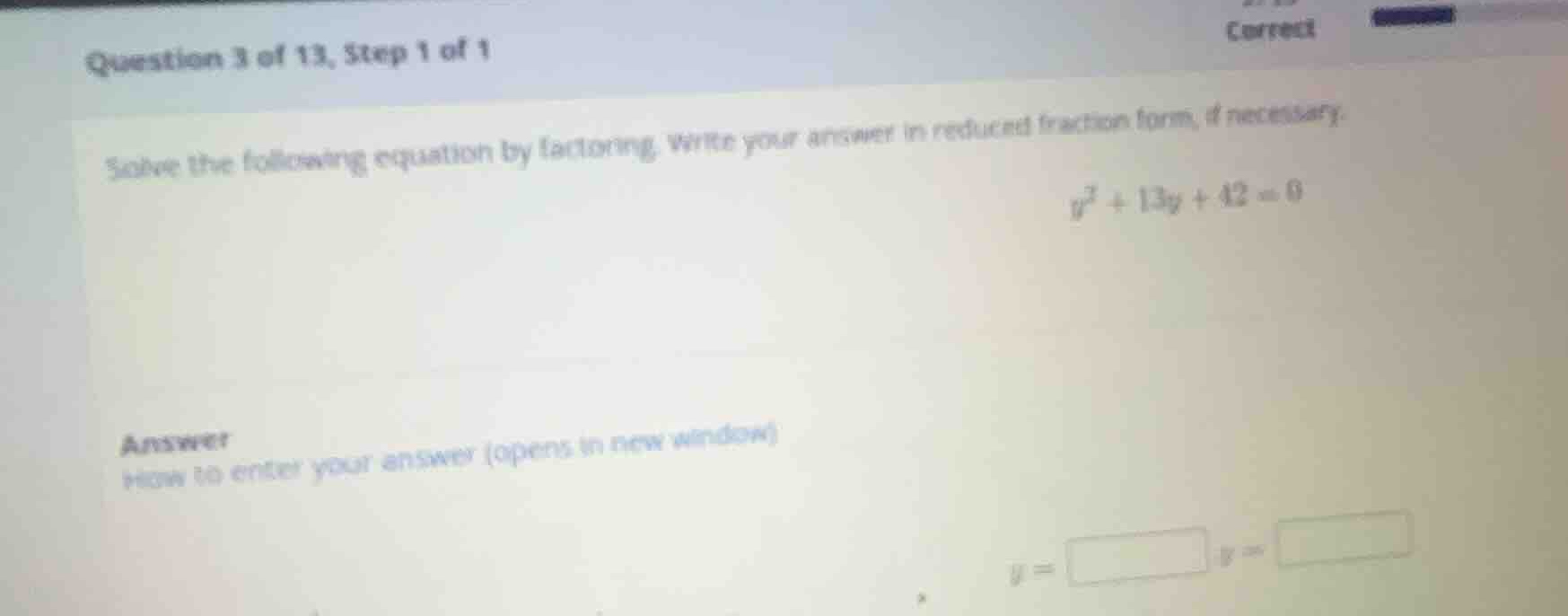 solve the following equation by factoring. write your answer in reduced…