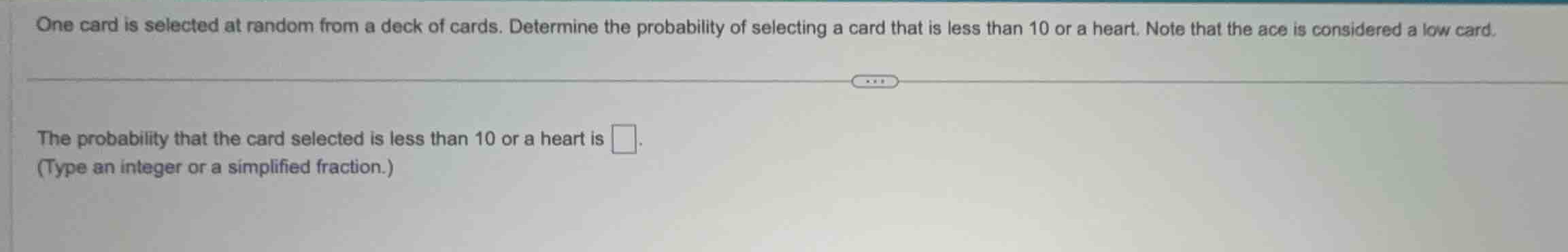 one card is selected at random from a deck of cards. determine the prob…