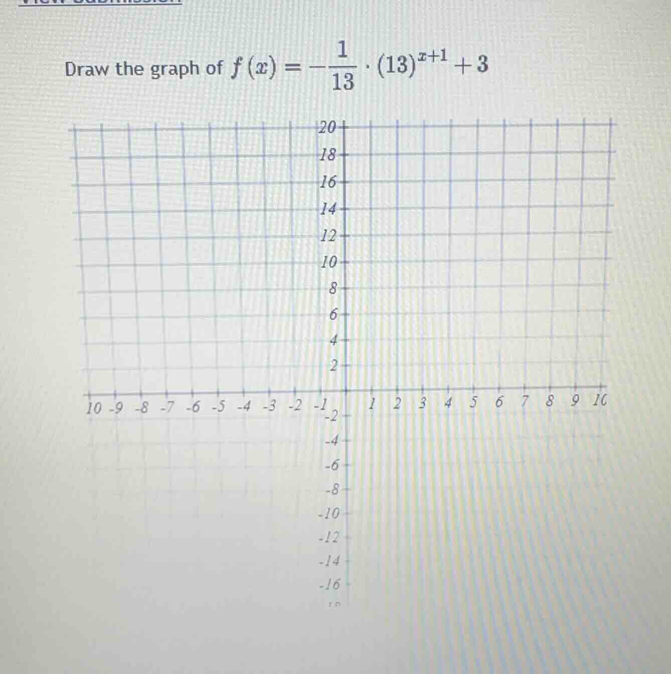 draw the graph of (f(x) = -\frac{1}{13} cdot (13)^{x+1} + 3)