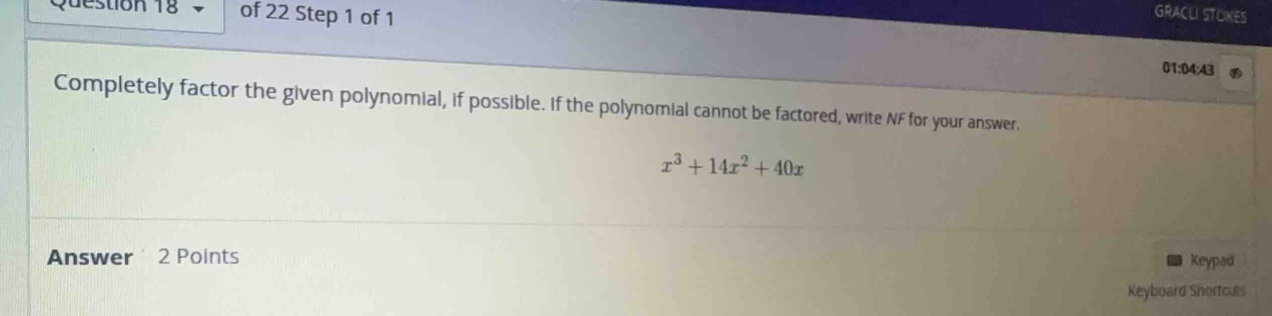 completely factor the given polynomial, if possible. if the polynomial …