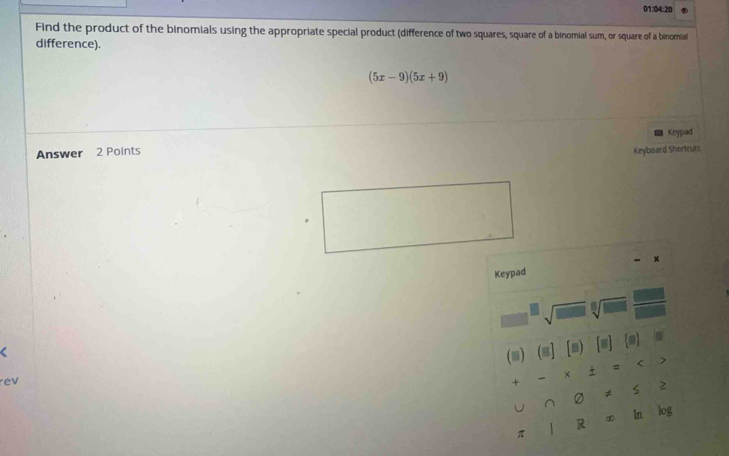 find the product of the binomials using the appropriate special product…