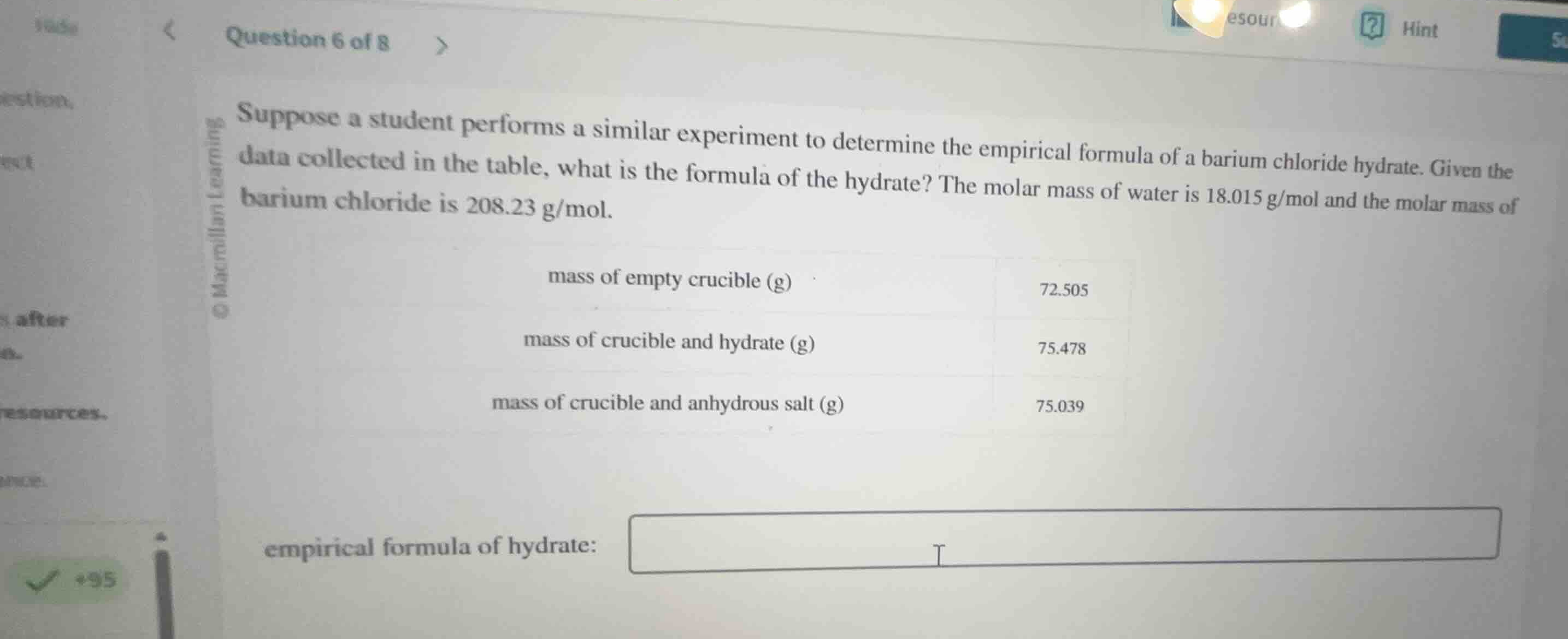 suppose a student performs a similar experiment to determine the empiri…