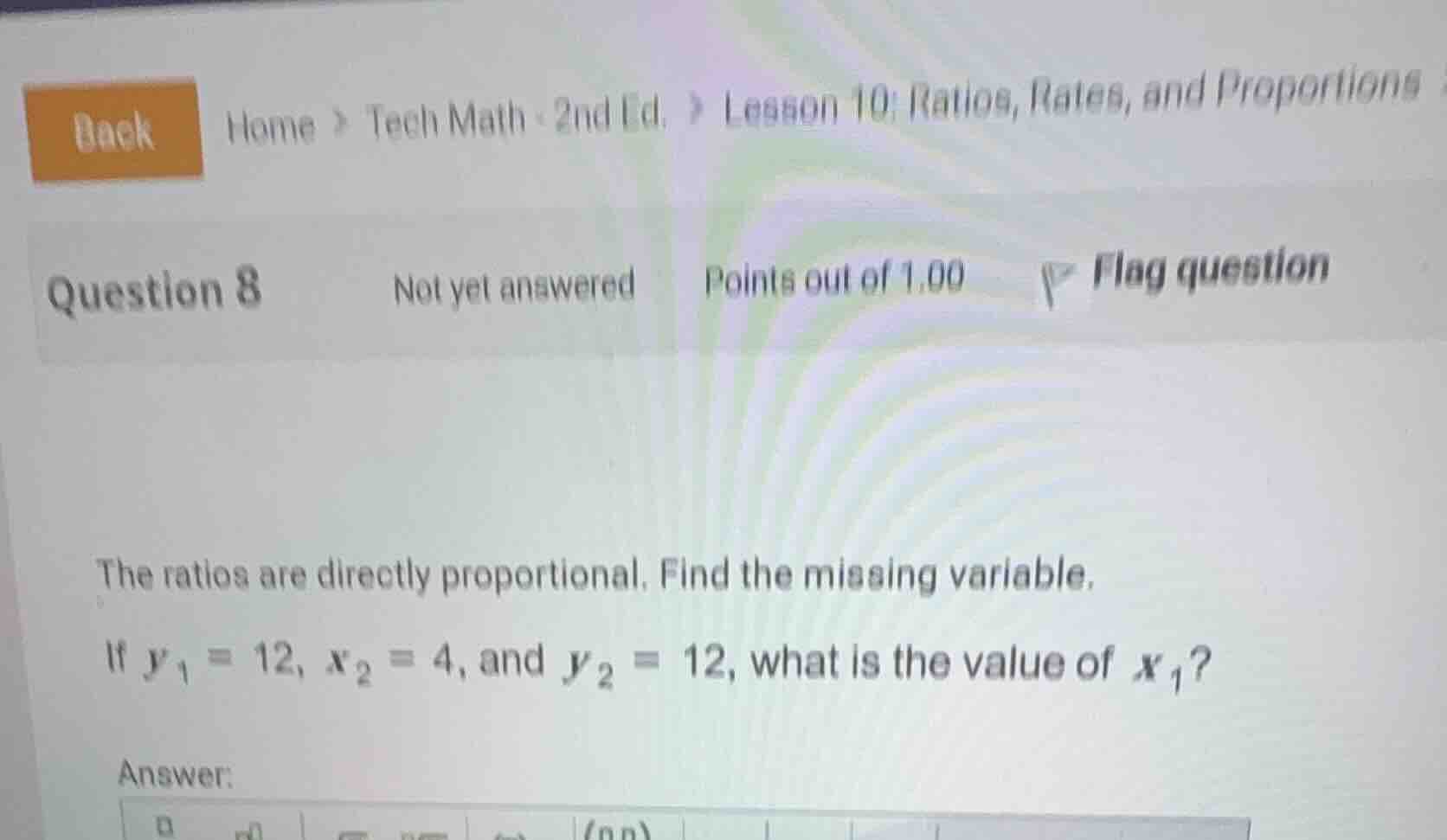 the ratios are directly proportional. find the missing variable. if \\(…