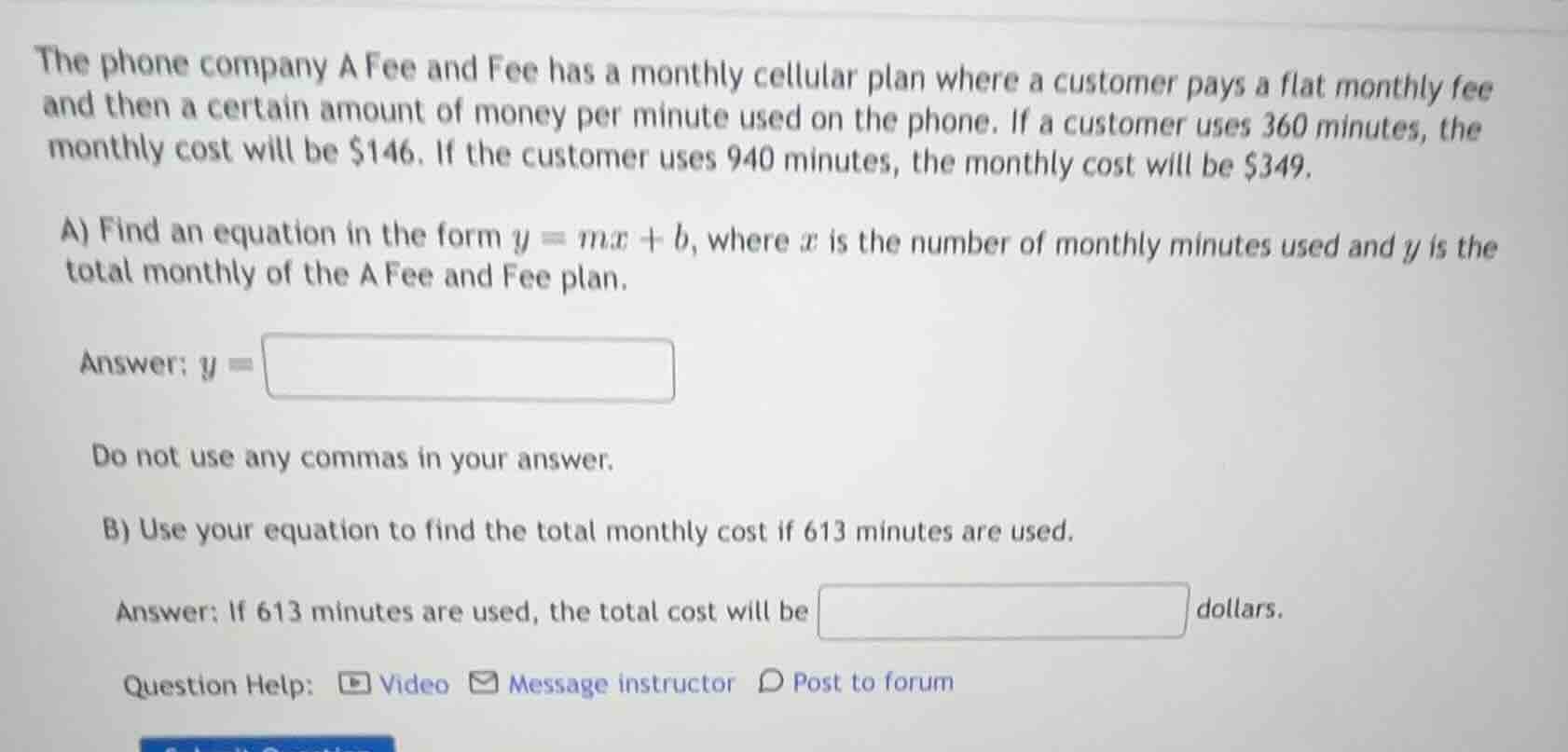 the phone company a fee and fee has a monthly cellular plan where a cus…