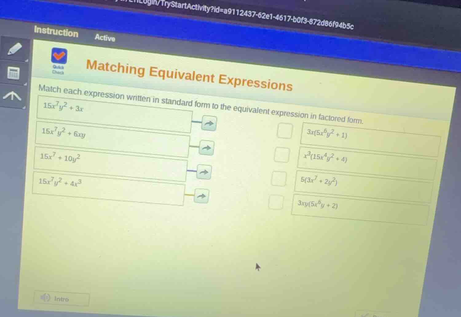 matching equivalent expressions match each expression written in standa…
