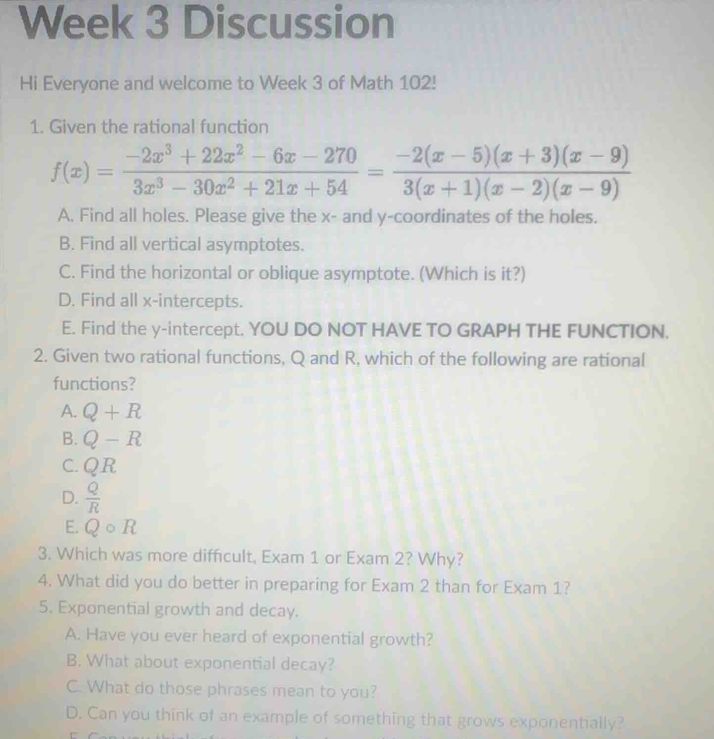 week 3 discussion hi everyone and welcome to week 3 of math 102! 1. giv…