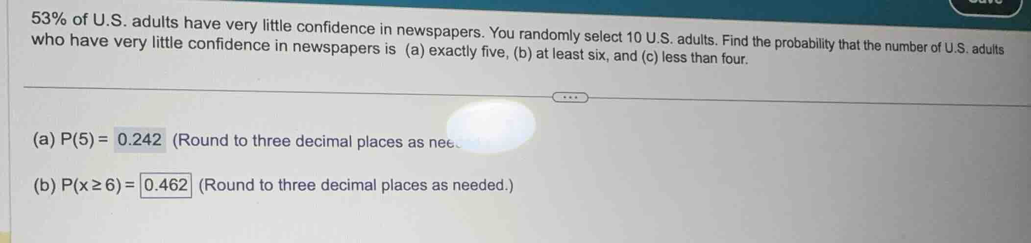 53% of u.s. adults have very little confidence in newspapers. you rando…