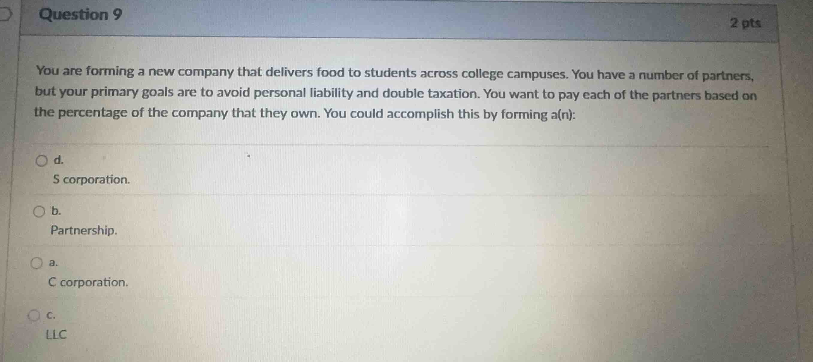 you are forming a new company that delivers food to students across col…