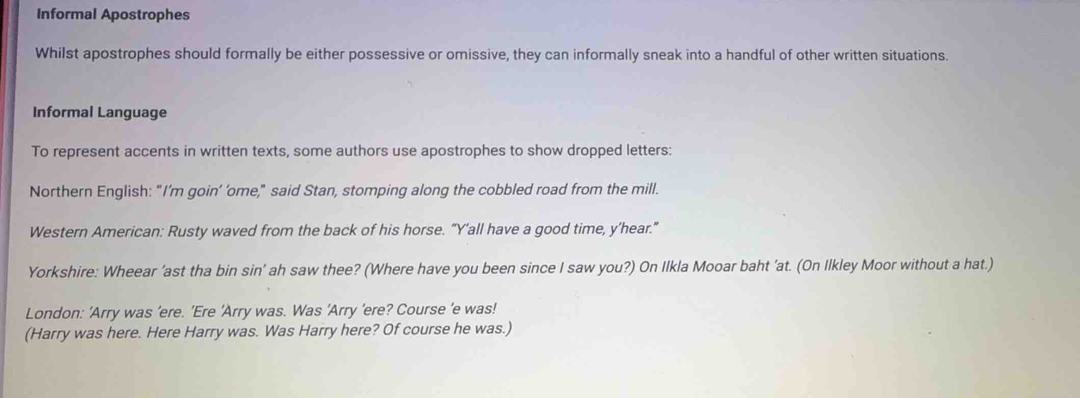 informal apostrophes whilst apostrophes should formally be either posse…