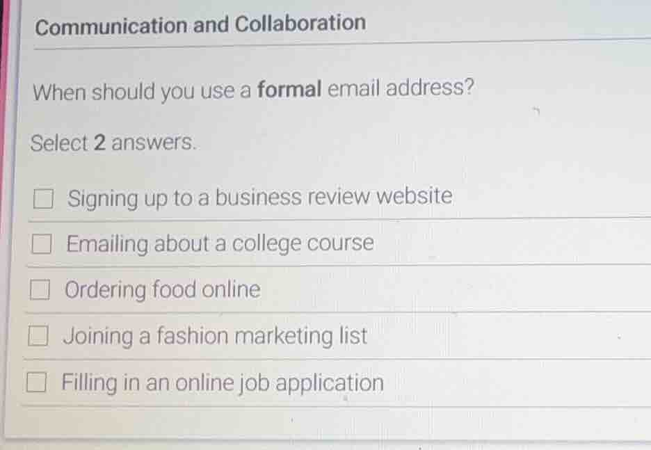 communication and collaboration when should you use a formal email addr…