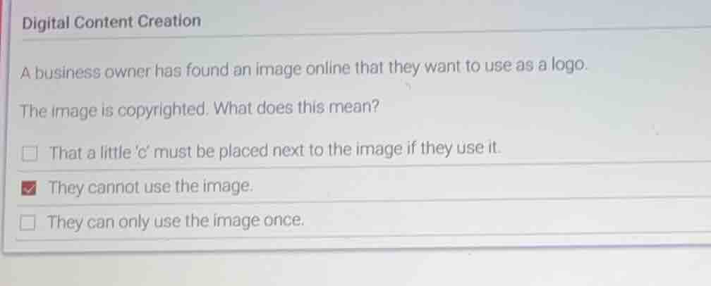 digital content creation a business owner has found an image online tha…