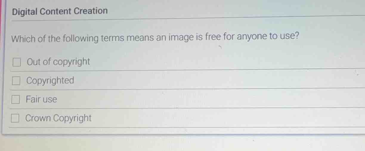 digital content creation which of the following terms means an image is…