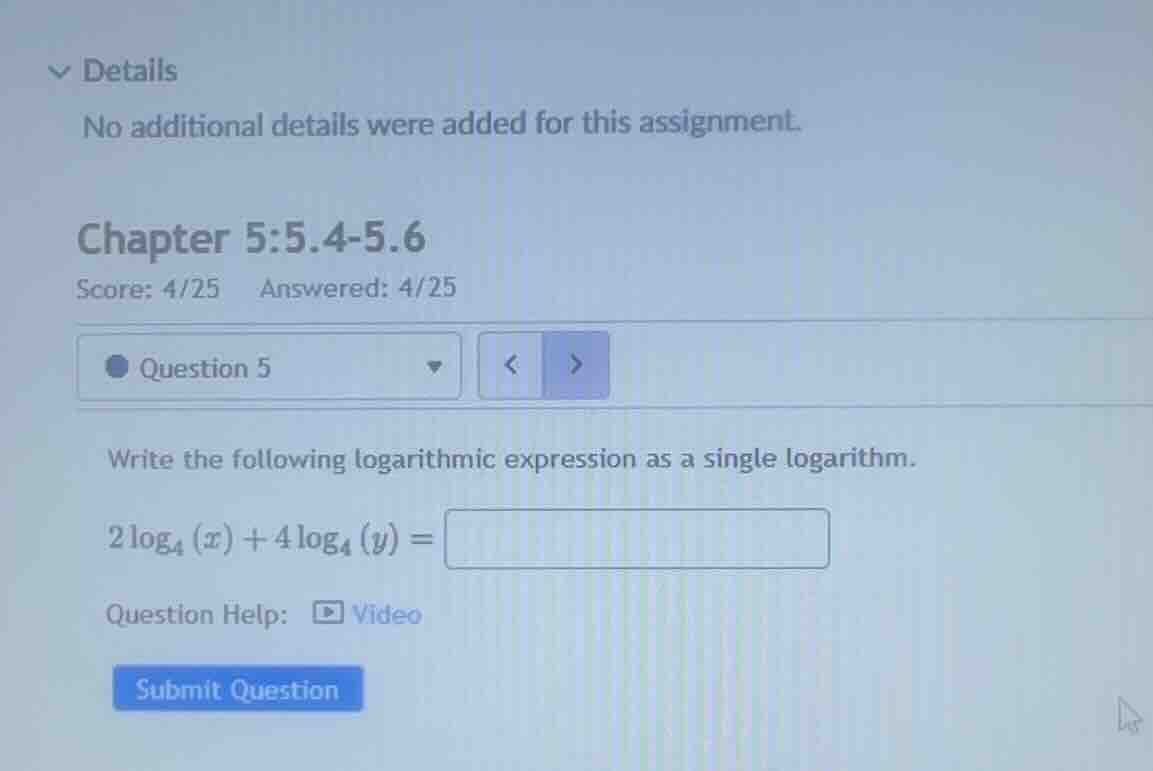 write the following logarithmic expression as a single logarithm. \\2 \…