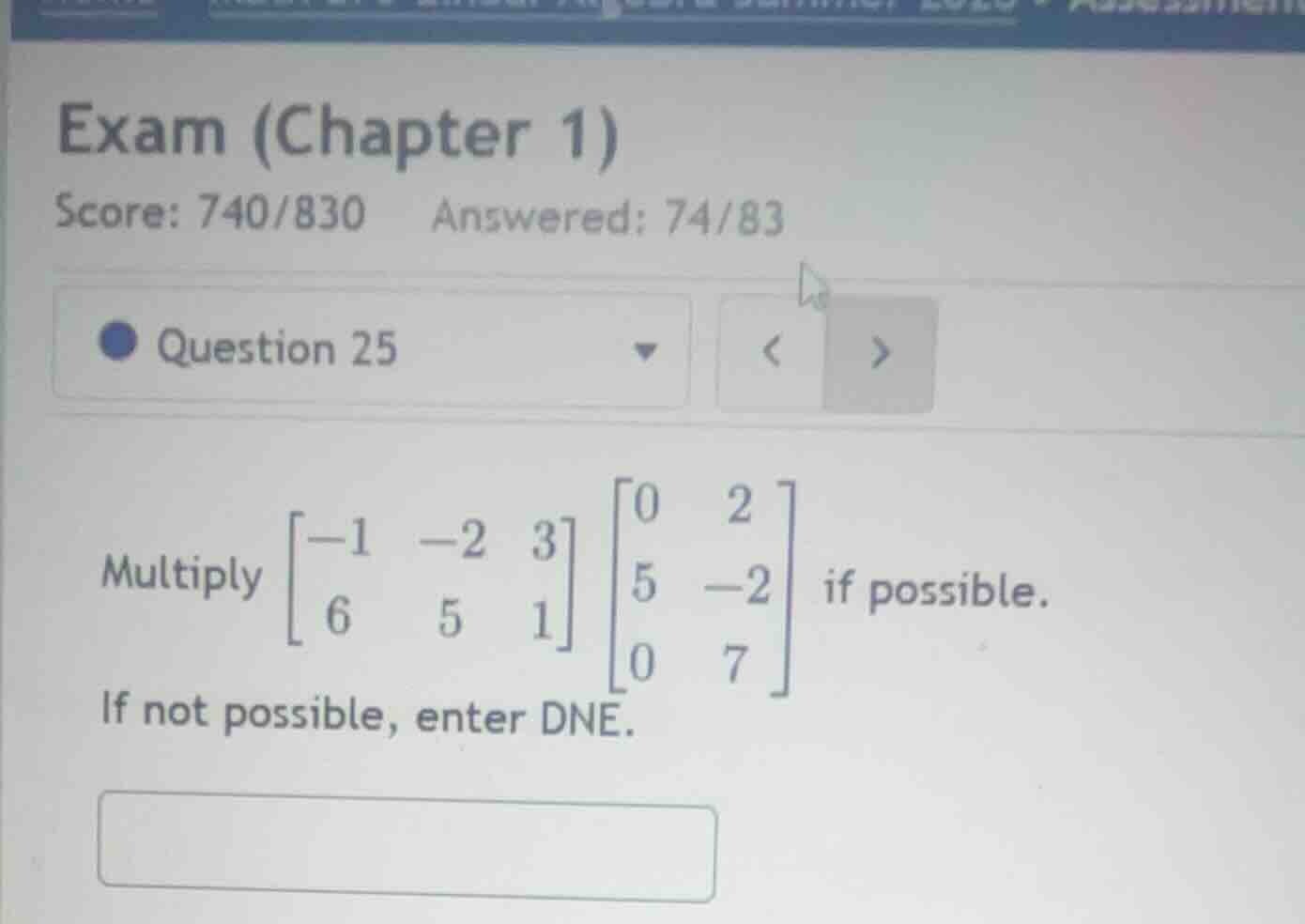multiply \\(\\begin{bmatrix} -1 & -2 & 3 \\\\ 6 & 5 & 1 \\end{bmatrix} …