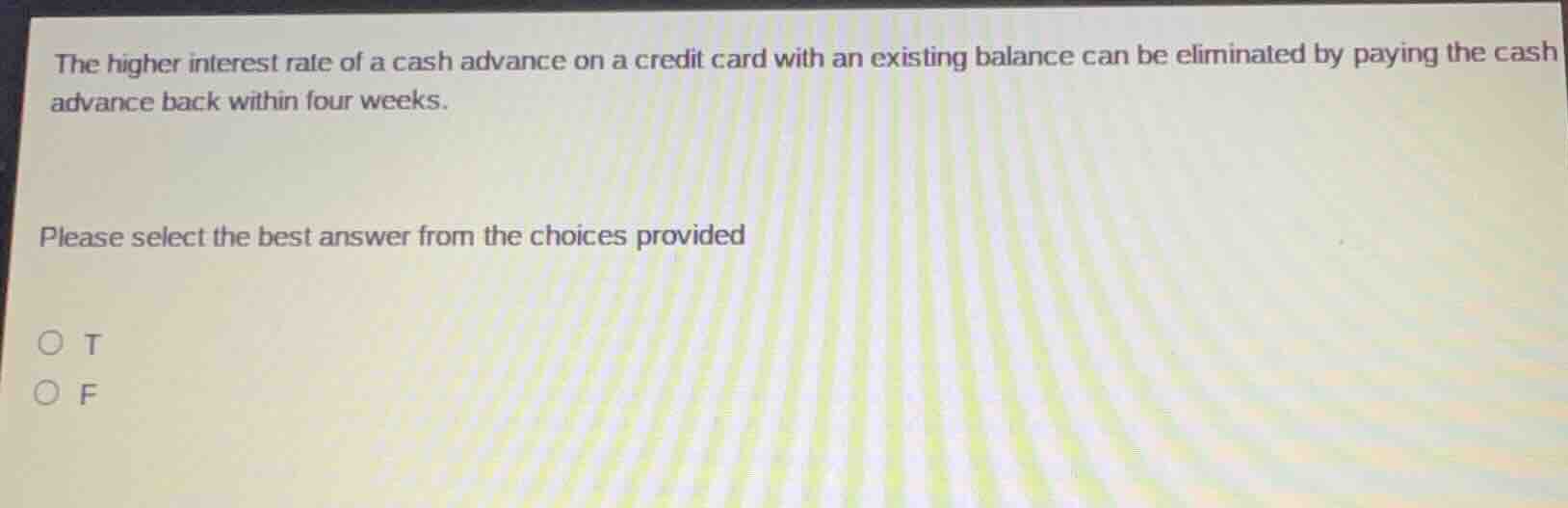 the higher interest rate of a cash advance on a credit card with an exi…