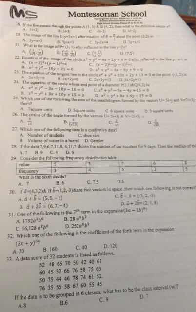 19. if the line passes through the points a (1, 5) & b (4, 2), then wha…