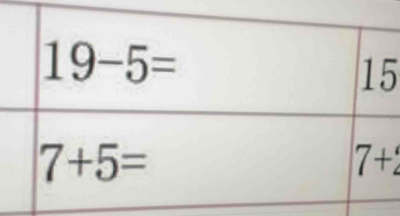 \\19-5=\\ \\7+5=\\