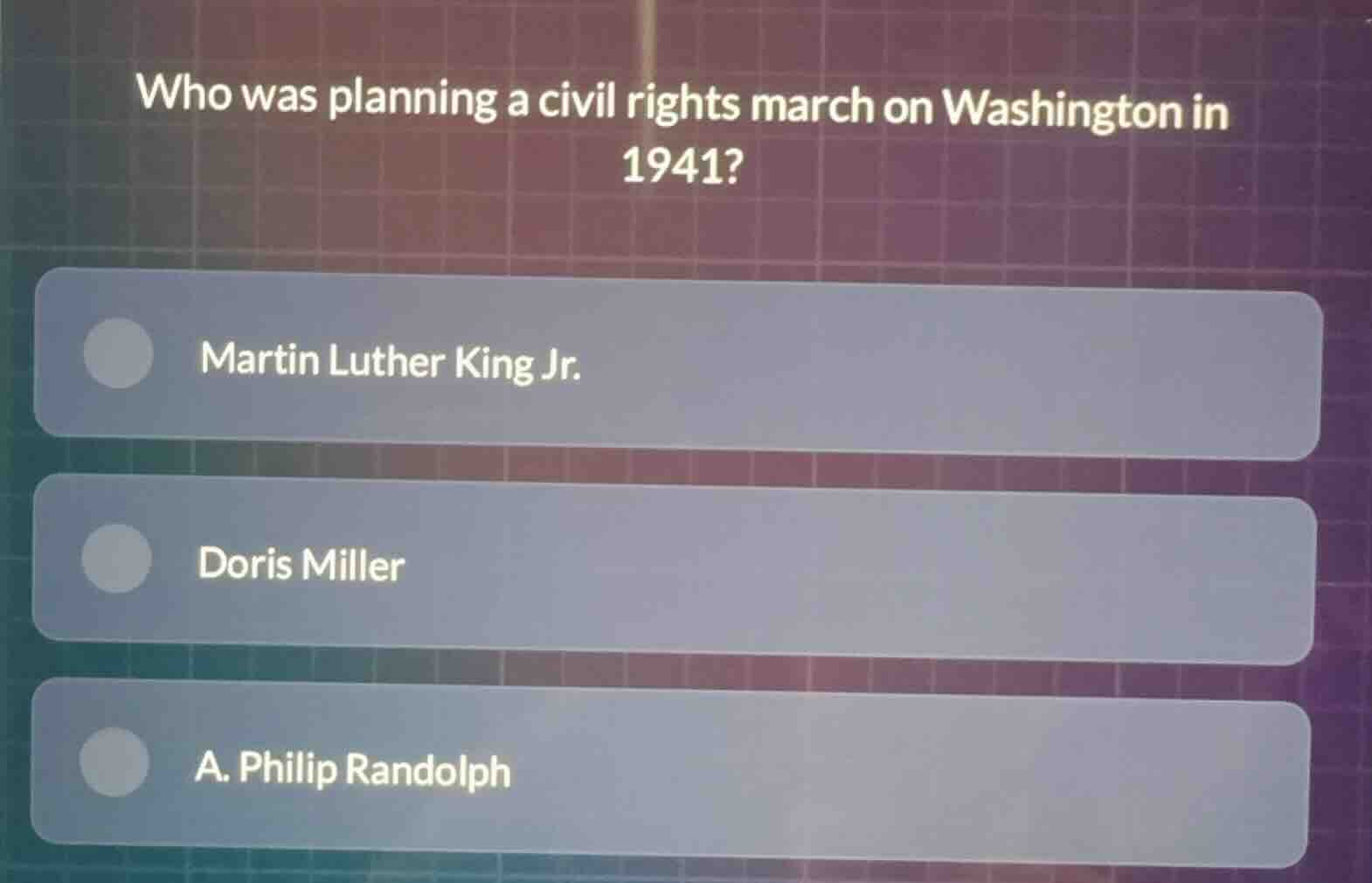 who was planning a civil rights march on washington in 1941? martin lut…