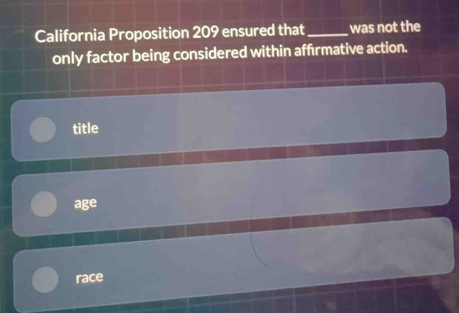 california proposition 209 ensured that \\_\\_\\_\\_\\_ was not the onl…