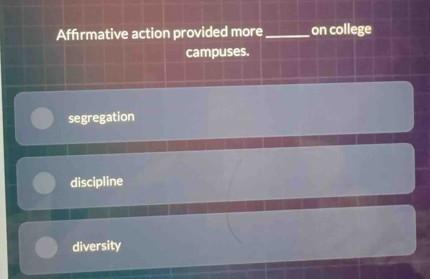 affirmative action provided more \\_\\_\\_\\_\\_\\_ on college campuses…