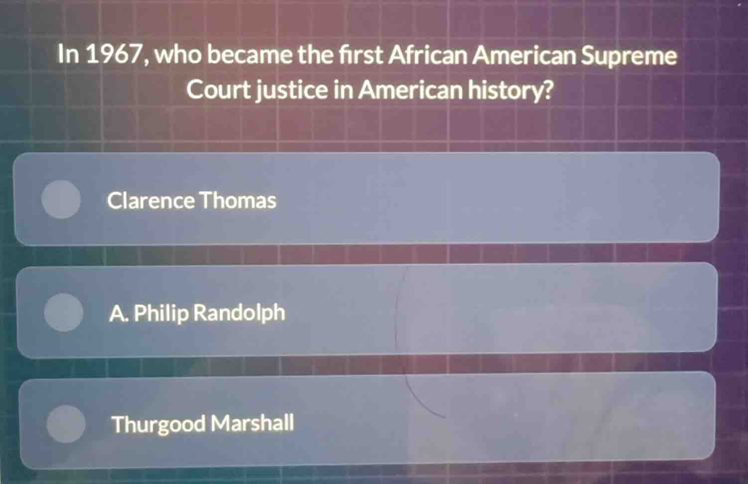 in 1967, who became the first african american supreme court justice in…