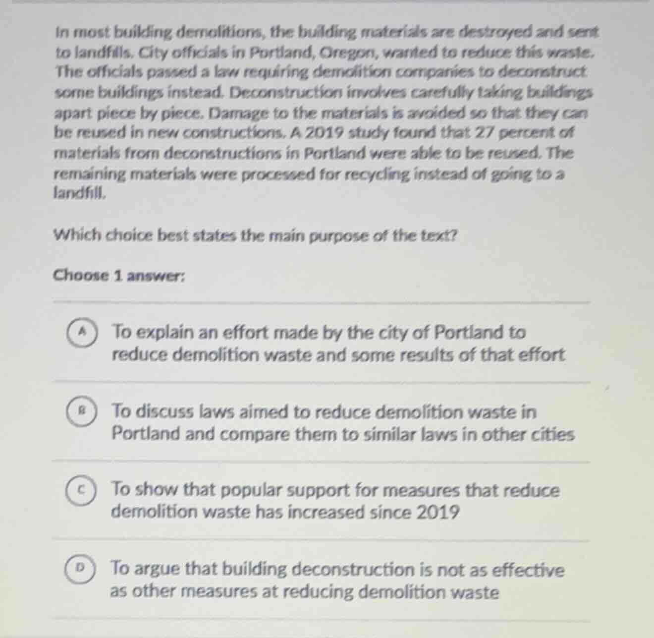 in most building demolitions, the building materials are destroyed and …